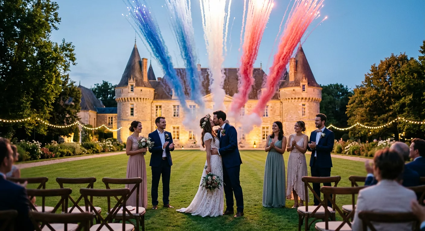 Feu d'artifice de mariage