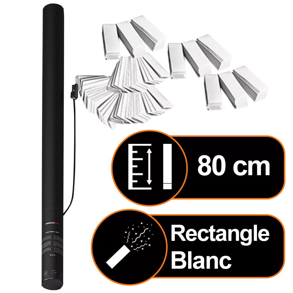 Canon à confettis électrique MAGICFX — 80 cm blanc
